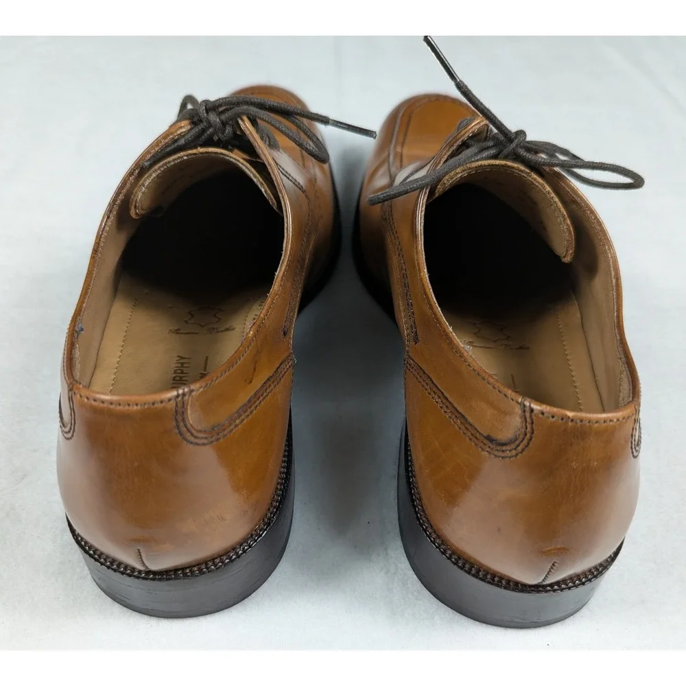 Johnston‎ & Murphy Signature Series Mens Tan Leather Apron Toe Derby Shoes 8 M